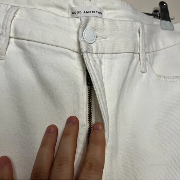 NWOT GOOD AMERICAN Good Waist Wide Leg Palazzo Pant White Jeans - Picture 9 of 16